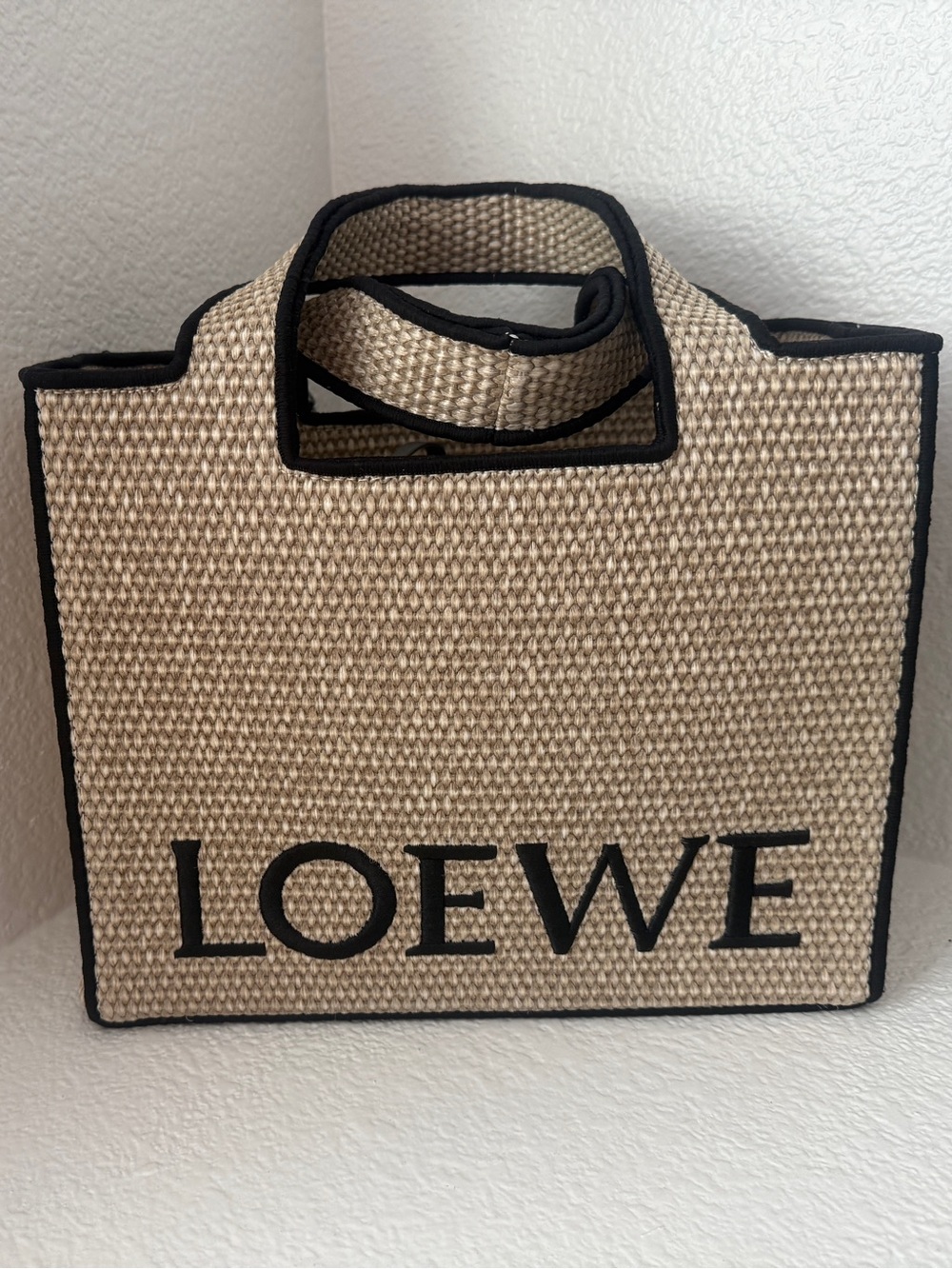 Loewe Raffia Logo Tote Bag